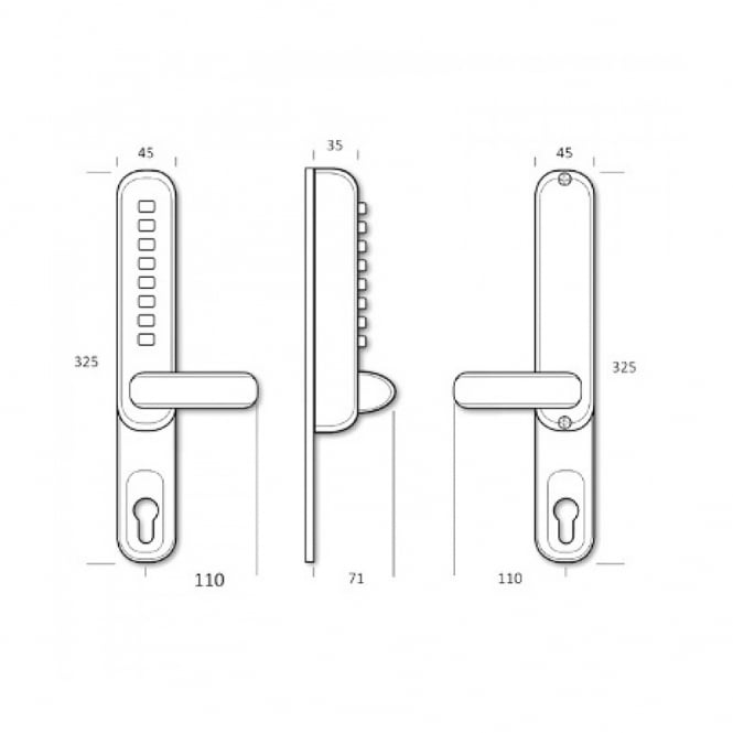 Satin Chrome BL6100 Narrow Style Digital Lock