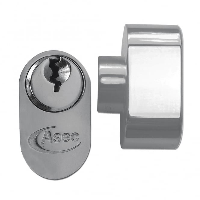 Nickle Plated 70mm Pin Oval Key & Turn Cylinder - 35/ T35