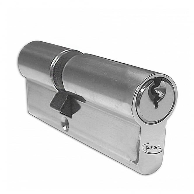 Nickel Plated  80mm 5-Pin Euro Double Cylinder - 35/45