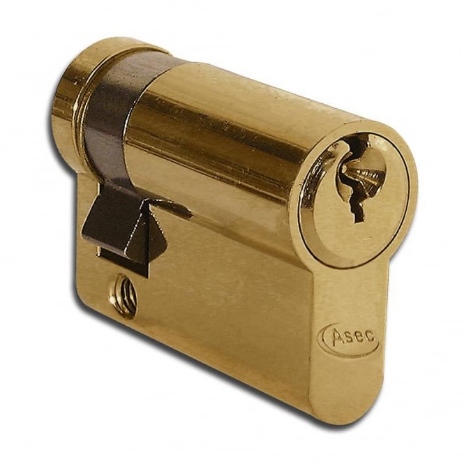 Polished Brass 45mm 5-Pin Euro Half Cylinder