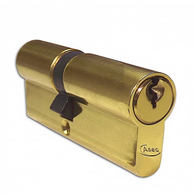 Polished Brass 80mm 5-Pin Euro Double Cylinder - 30/50