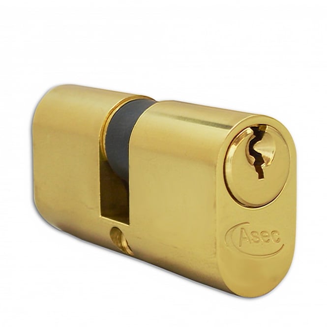 Polished Brass 70mm 6-Pin Oval Double Cylinder- 35/35