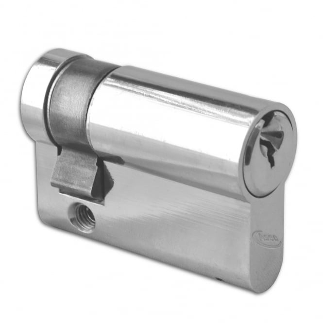 Nickel Plated  45mm 6-Pin Euro Half Cylinder