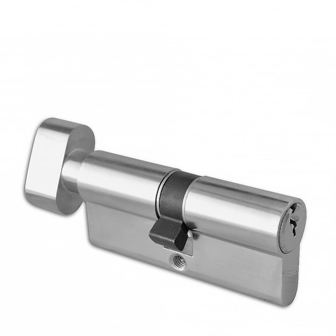 Nickel Plated 70mm 6-Pin Euro Double Key & Turn Cylinder - 35 / T35