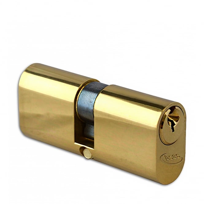 Polished Brass 70mm 6-Pin Oval Double Cylinder - 35/35