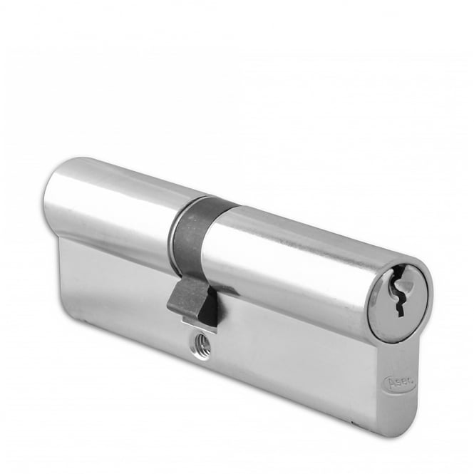Nickel Plated 90mm 6-Pin Euro Double Cylinder - 45/45
