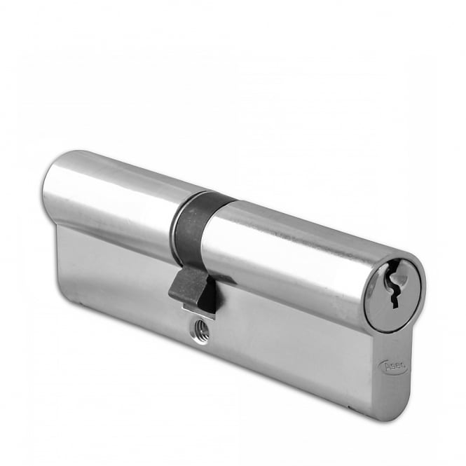 Nickel Plated 100mm 6-Pin Euro Double Cylinder - 50/50