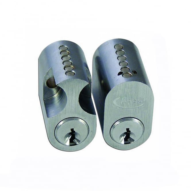 Satin Chrome 6-Pin Scandinavian Oval External / Internal Cylinder
