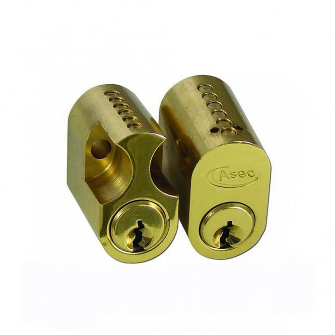 Polished Brass 6-Pin Scandinavian Oval External / Internal Cylinder