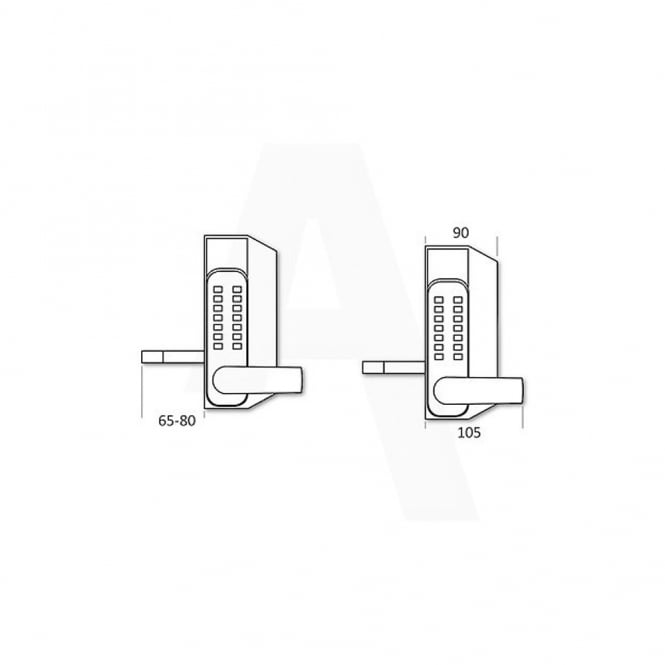 Black BL3130 Knob Operated Gate Double Digital Lock
