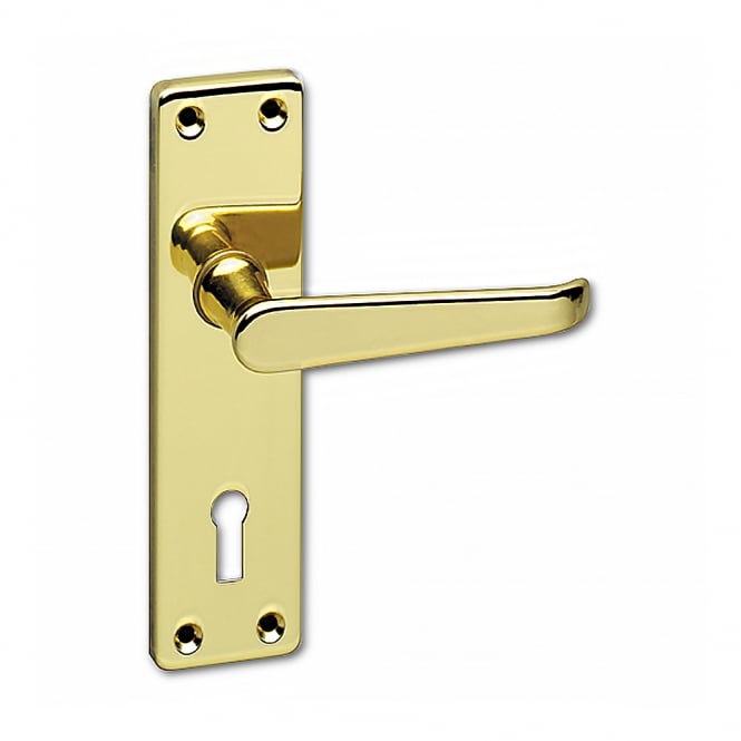 Polished Brass Classic Victorian Mortice Lock Lever Handle