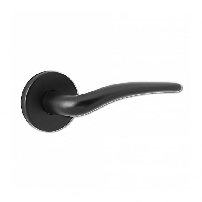 Black Dallas Round Rose Latch Handle