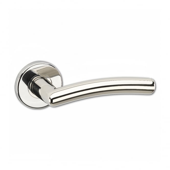 Polished Nickel Philadelphia Round Rose Latch Handle