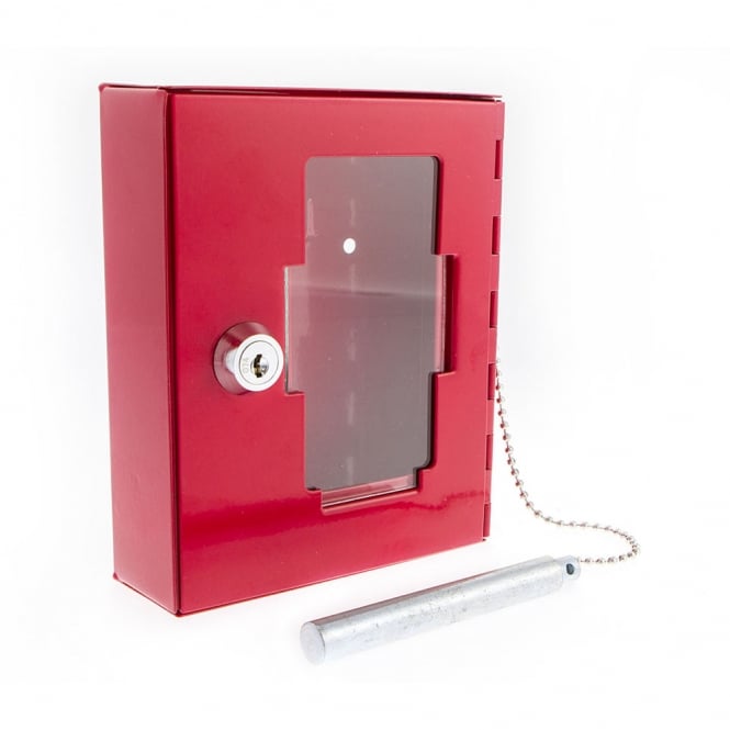 Red Emergency Key Box with Break Glass
