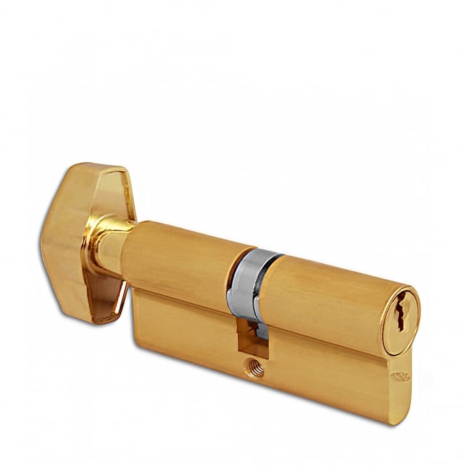 Polished Brass 37/T37 2X13 Euro K&T Cylinder - 74mm
