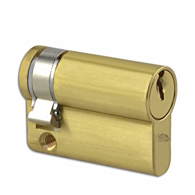 Polished Brass 45mm 2X20A Euro Half Cylinder