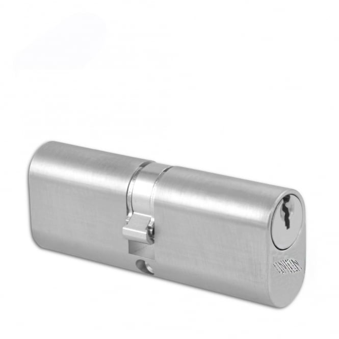 Satin Chrome 83mm 2X6 Oval Double Cylinder - 41.5 /41.5