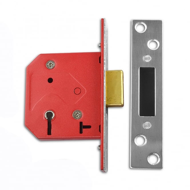 Satin Chrome 64mm 2101 5 Lever Deadlock