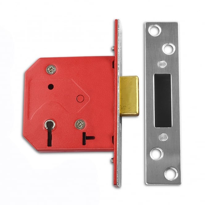 Satin Chrome 75mm 2101 5 Lever Deadlock