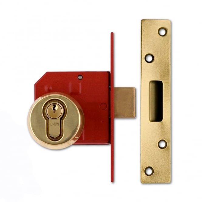Polished Brass 75mm 212441E Euro Deadlock