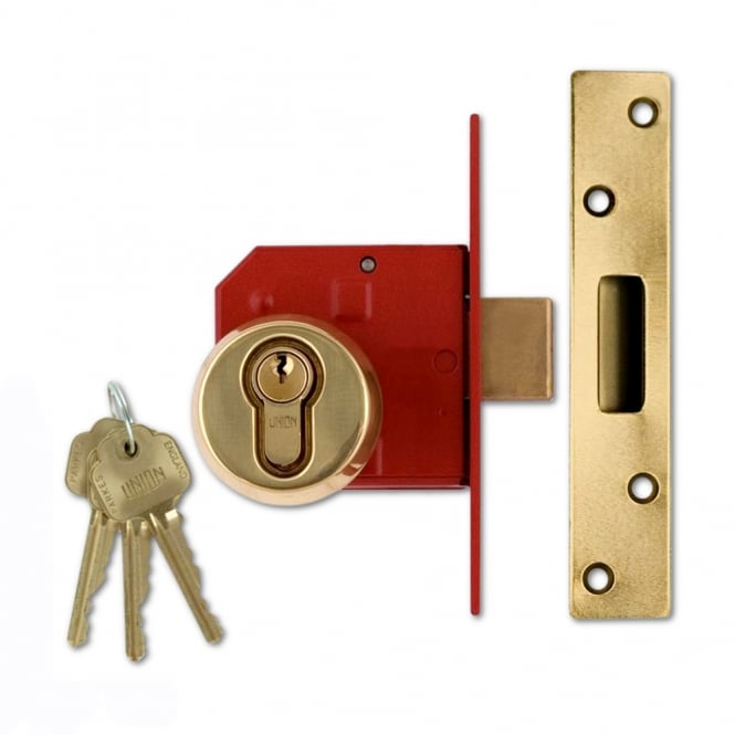 Polished Brass 75mm 212441E Euro Deadlock