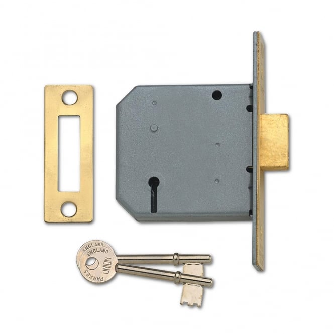Polished Brass 75mm 2177 3 Lever Deadlock