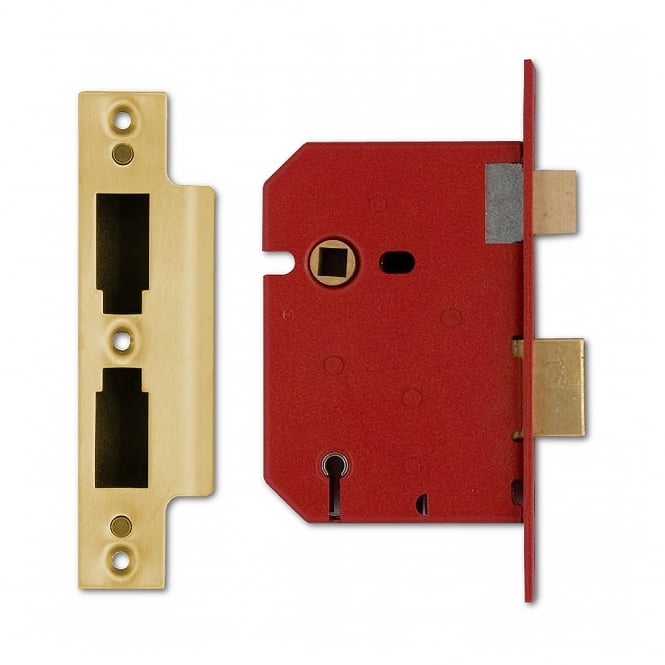 Polished Brass 75mm 2201 5 Lever Sashlock