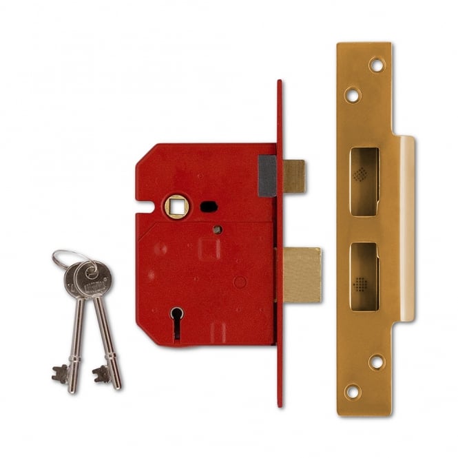 Polished Brass 64mm 2234 5 Lever Sashlock