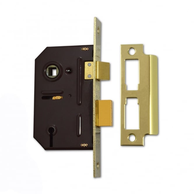 Polished Brass 64mm 2243 3 Lever Sashlock