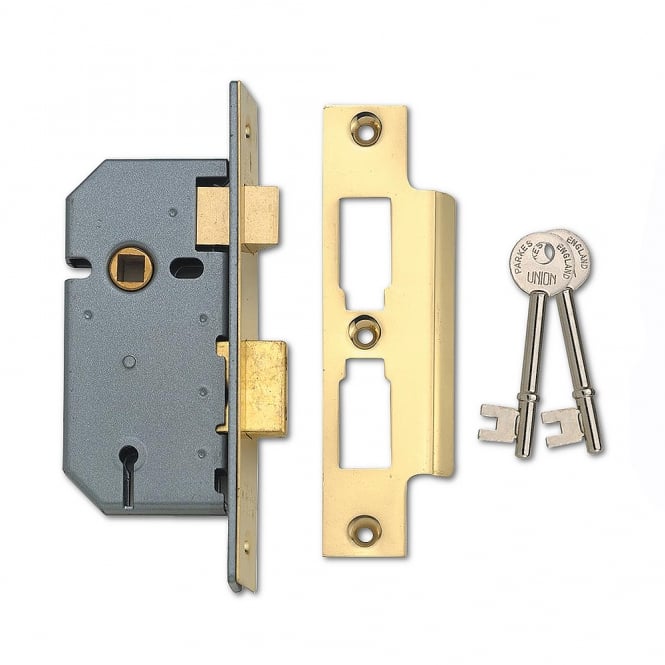 Polished Brass 50mm 2277 3 Lever Sashlock