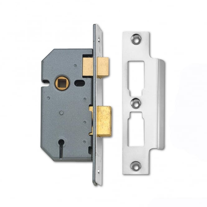 Satin Chorme 50mm 2277 3 Lever Sashlock