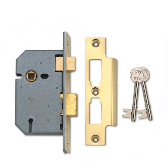 Polished Brass 64mm 2277 3 Lever Sashlock