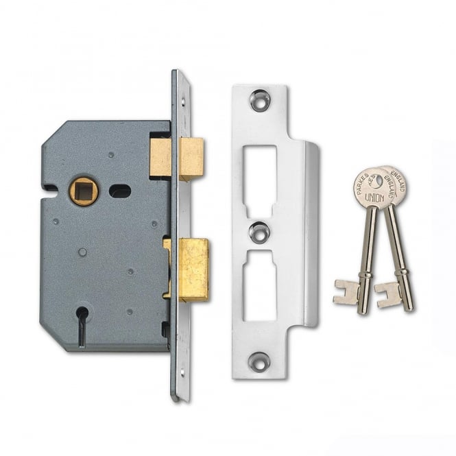 Satin Chorme 64mm 2277 3 Lever Sashlock