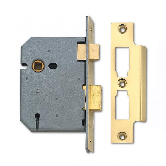Polished Brass 75mm 2277 3 Lever Sashlock