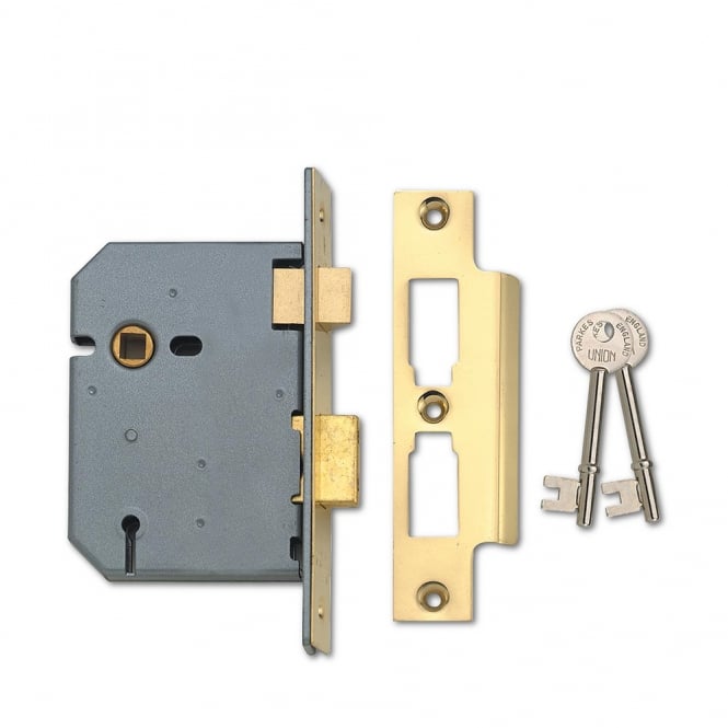 Polished Brass 75mm 2277 3 Lever Sashlock