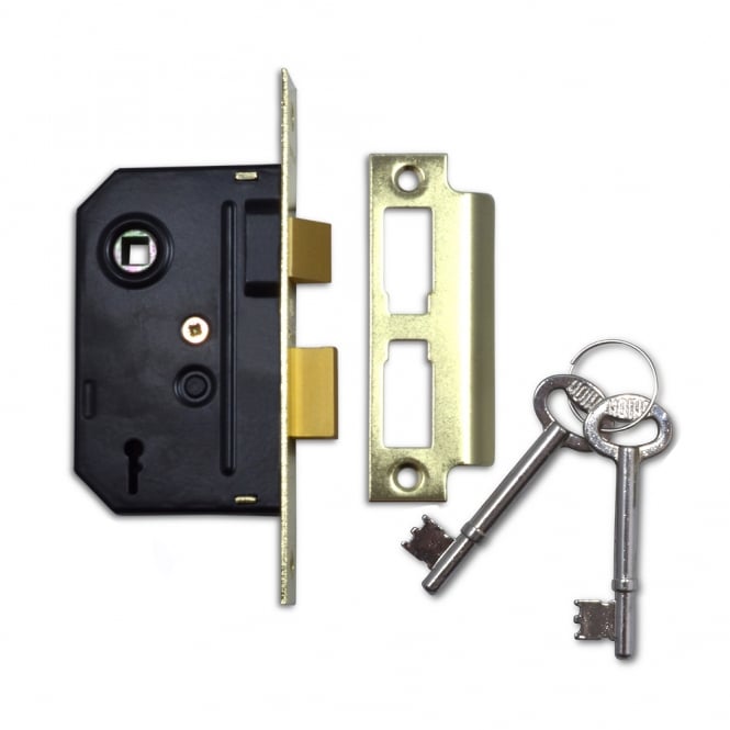 Polished Brass 64mm 2295 2 Lever Sashlock