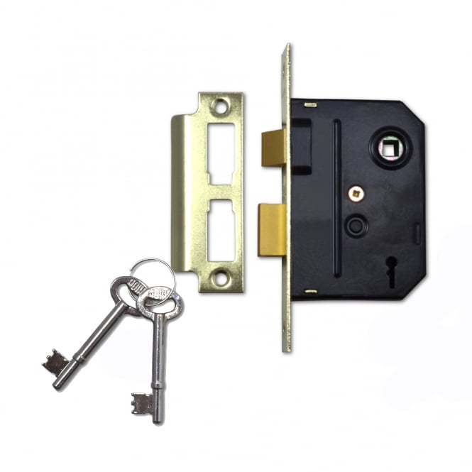 Polished Brass 75mm 2295 2 Lever Sashlock
