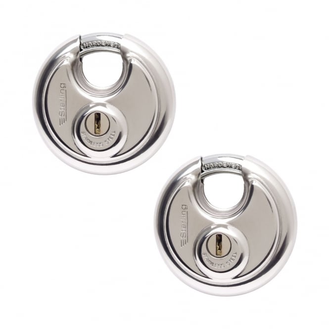 2 x 70mm Keyed Alike Disc Padlock Boxed