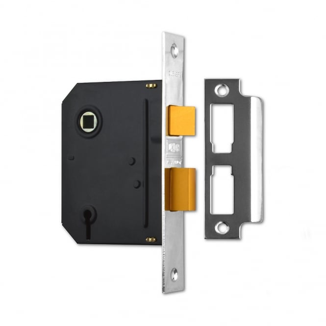 Chrome Plated 75mm J-ES-SL Essential 3 Lever Sashlock