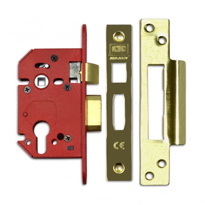 Polished Brass 64mm JL22EUS StrongBOLT Euro Sashcase