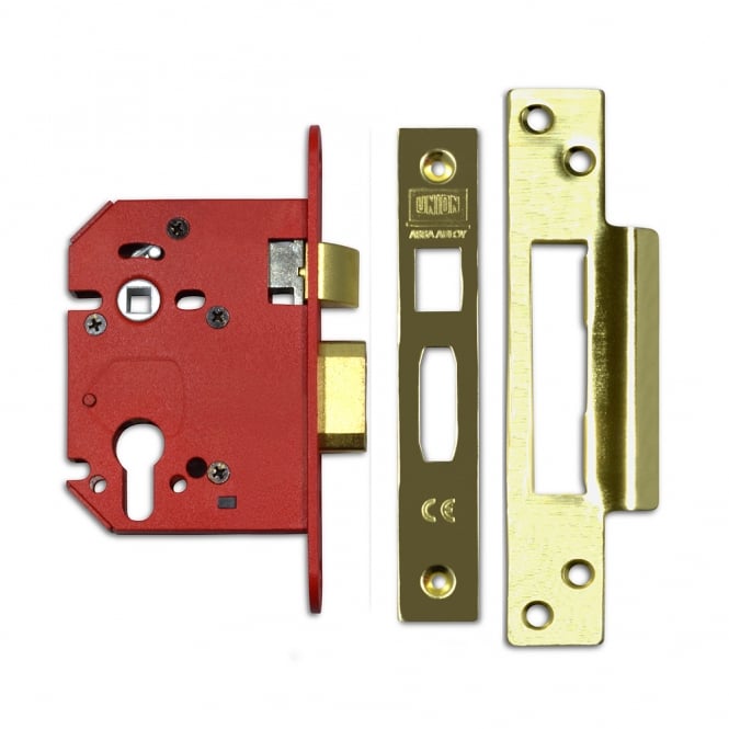 Polished Brass 75mm JL22EUS StrongBOLT Euro Sashcase