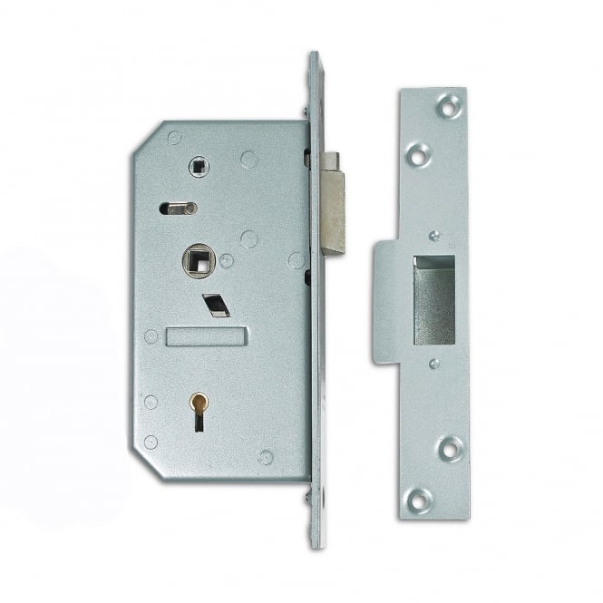 Satin Chrome 80mm 3R35 Deadlocking Nightlatch - Left Hand (these locks can be re-handed)