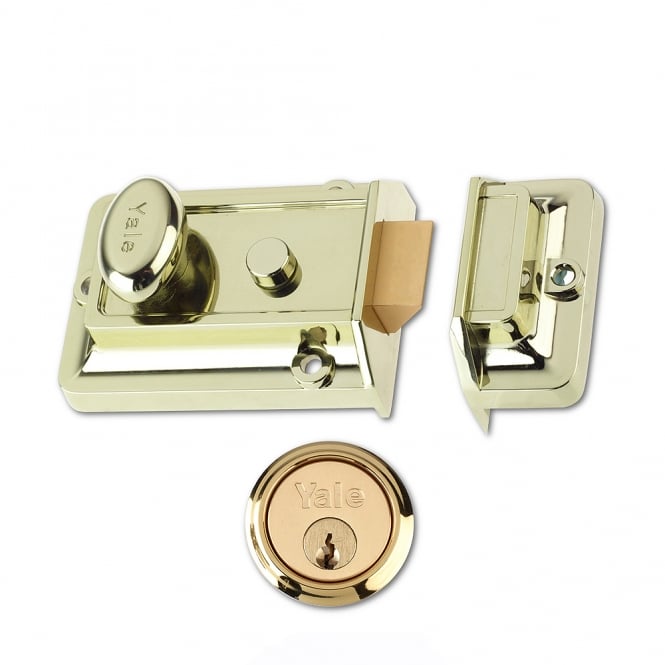 Brasslux 77 60mm Traditional Nightlatch with Polished Brass Cylinder