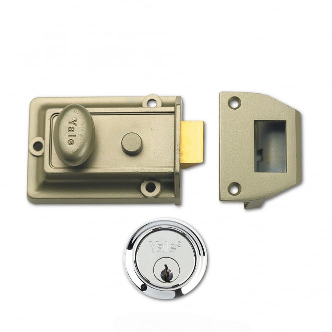 Bronze 77 60mm Traditional Nightlatch with Satin Chrome Cylinder