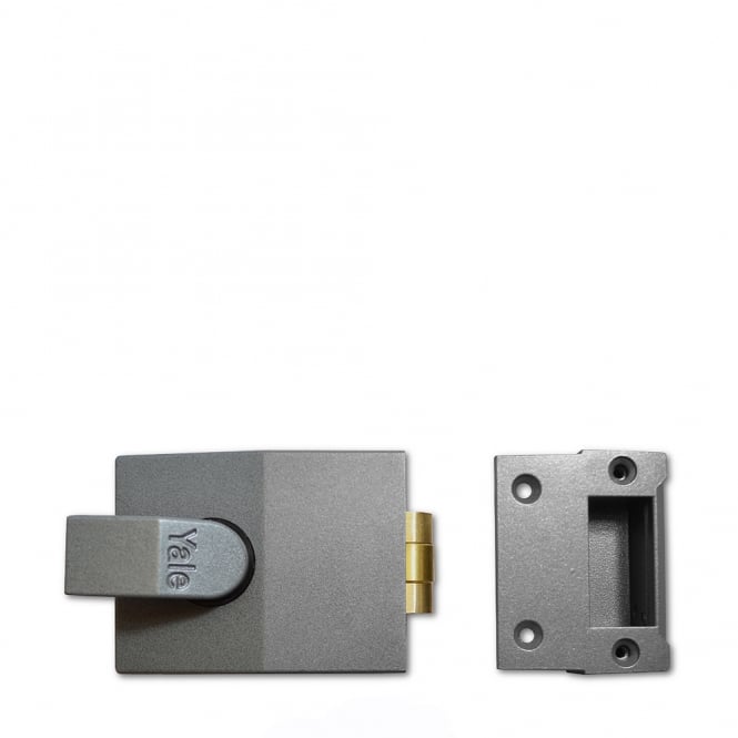 Dark Grey 81 60mm Rollerbolt Nightlatch with Satin Chrome Cylinder