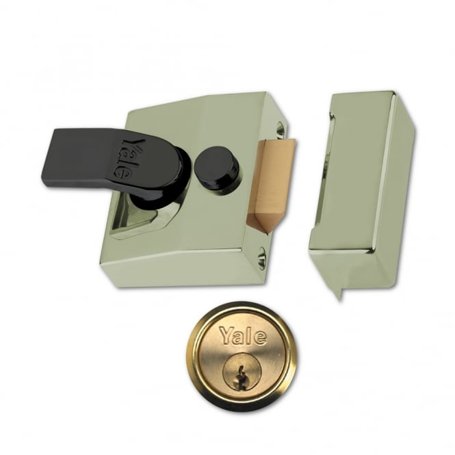 Brasslux 85 40mm Deadlocking Nightlatch with Polished Brass Cylinder