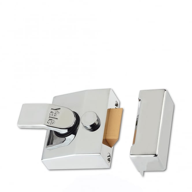 Chrome 85 40mm Deadlocking Nightlatch with Chrome Cylinder