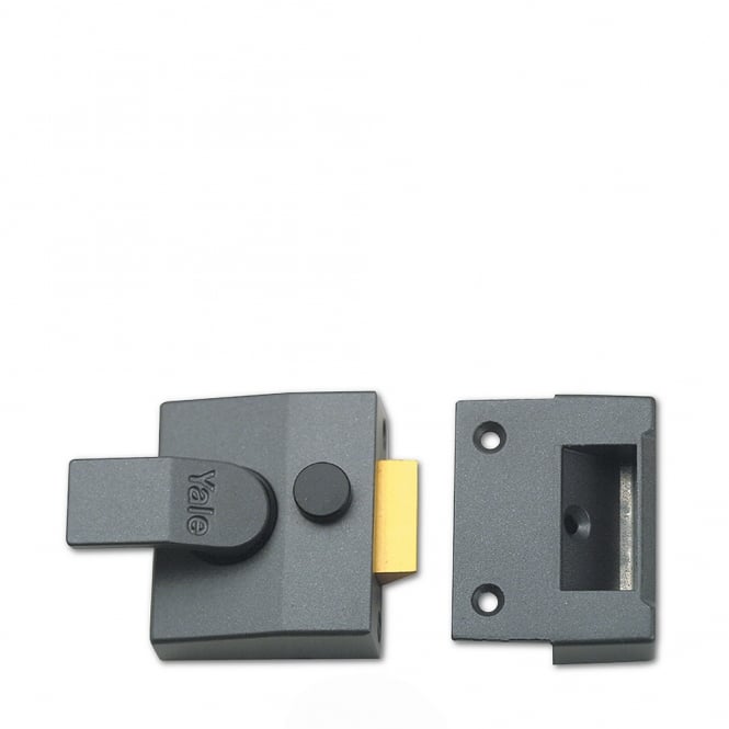 Dark Grey 85 40mm Deadlocking Nightlatch with Satin Chrome Cylinder
