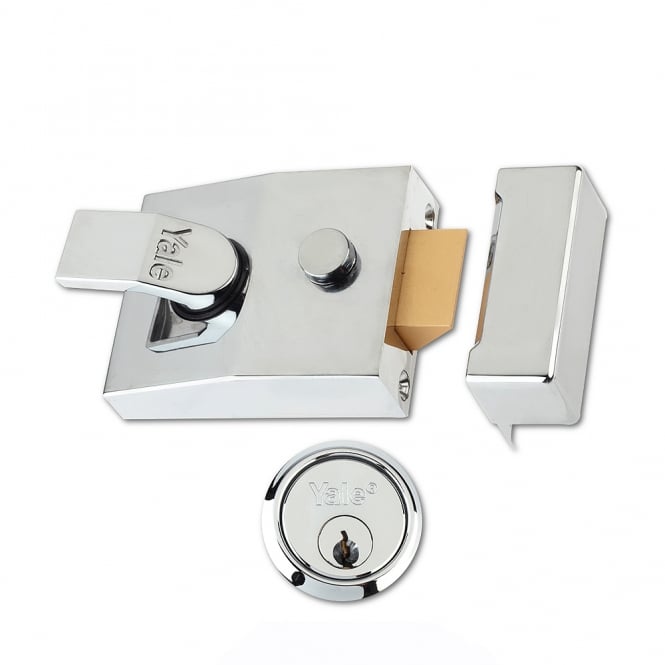 Chrome 89 60mm Deadlocking Nightlatch with Chrome Cylinder