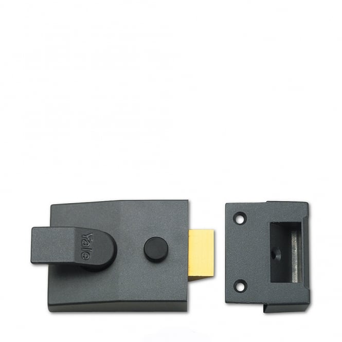 Dark Grey 89 60mm Deadlocking Nightlatch with Satin Chrome Cylinder